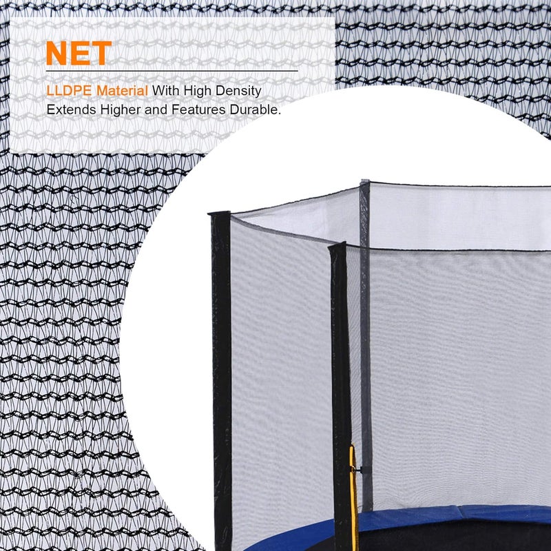 Toy Park Replacement 12 Feet Safety Net Enclosure Surround Outside Netting Black (Net Only) - for 8 Poles - Image 2