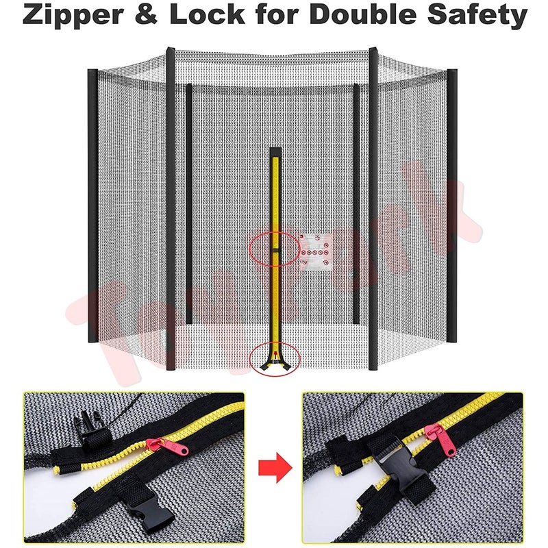 Toy Park Replacement 12 Feet Safety Net Enclosure Surround Outside Netting Black (Net Only) - for 8 Poles - Image 4