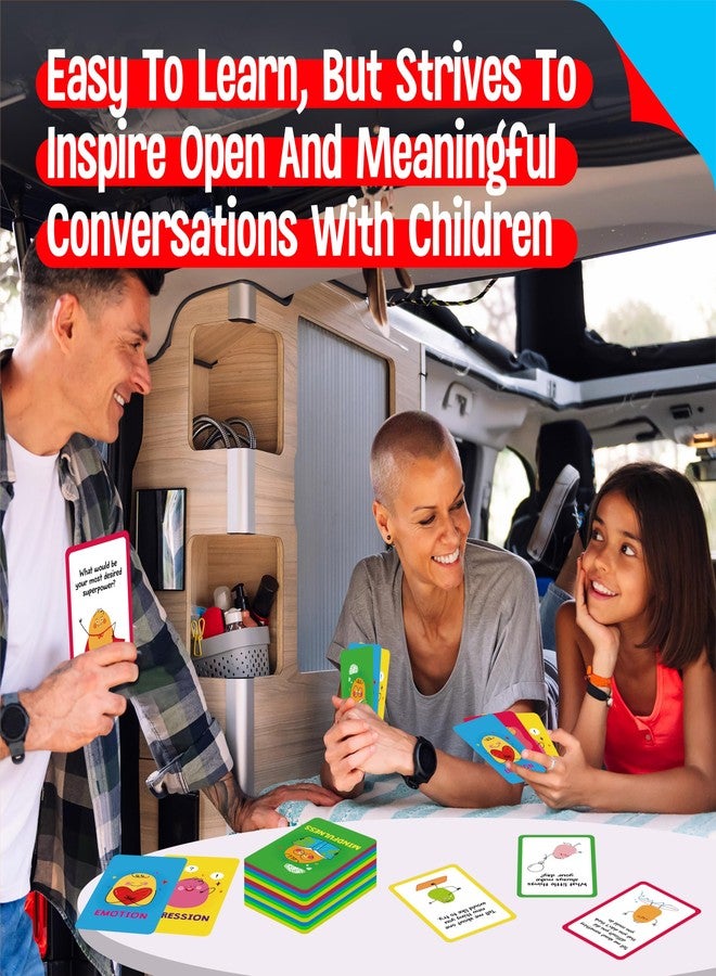 SpriteGru 70 Conversation Cards, 4 Category Mindful Talk for Students, Authentic & Meaningful Question Cards for Parents, Kids, Classroom Activity & Road Trip - Improve Expression, Communication, Social Skill - Image 5