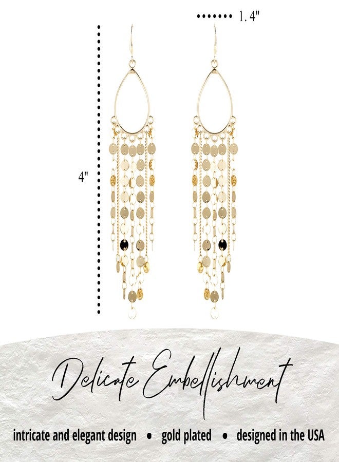 NTLX Bohemian Boho Tassel Dangle Drop Earrings for Women - Lightweight Filigree Gypsy Coin Chandelier Disc Charm Hoops - included Gift Box - Image 2