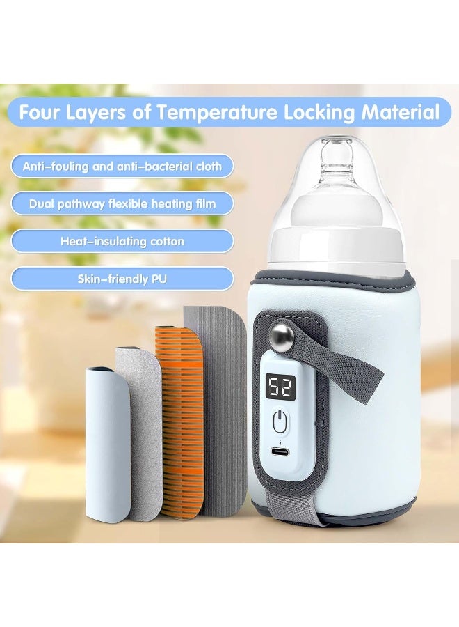 Danisse Portable Bottle Warmer, Baby Milk Warmer, Rapid Heating, Accurate Temperature Control, USB, Blue - Image 5