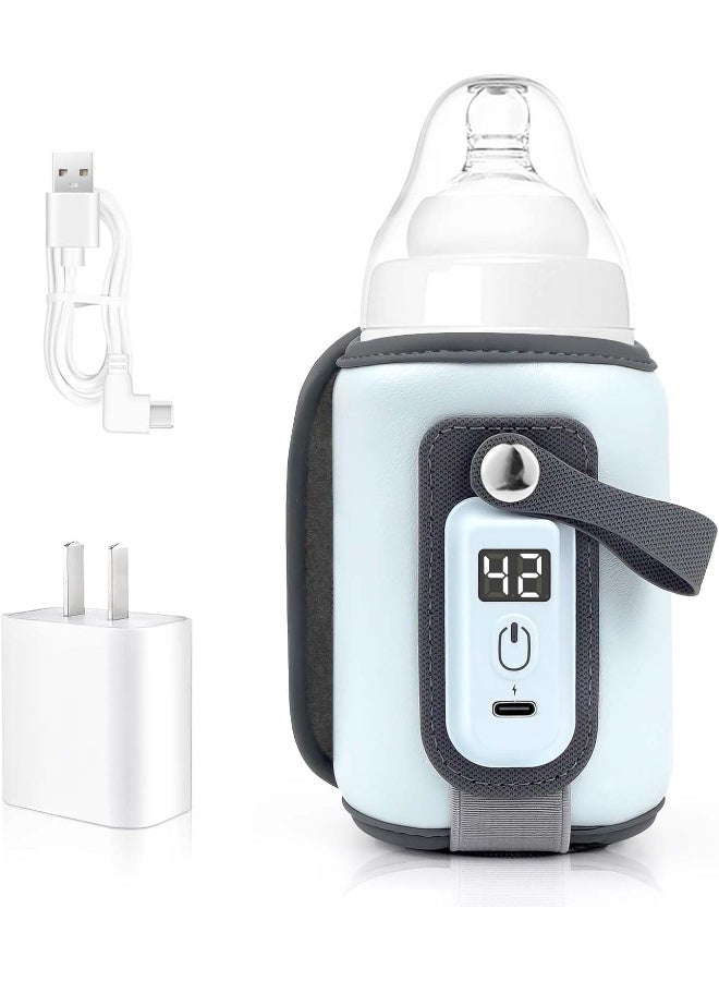 Danisse Portable Bottle Warmer, Baby Milk Warmer, Rapid Heating, Accurate Temperature Control, USB, Blue - Image 1