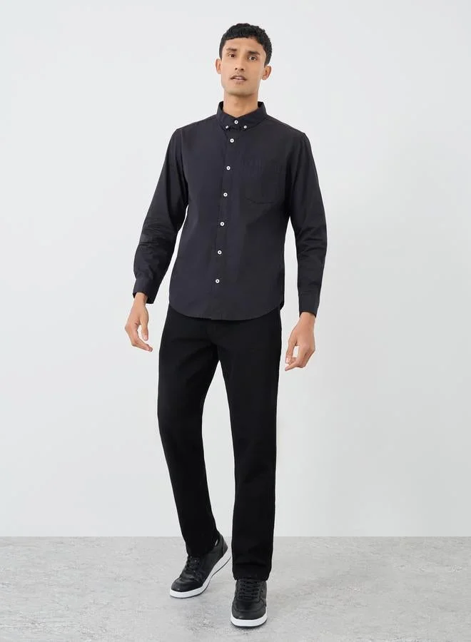 ستايلي قميص بوبلين ستايلي بأزرار ومقاس عادي