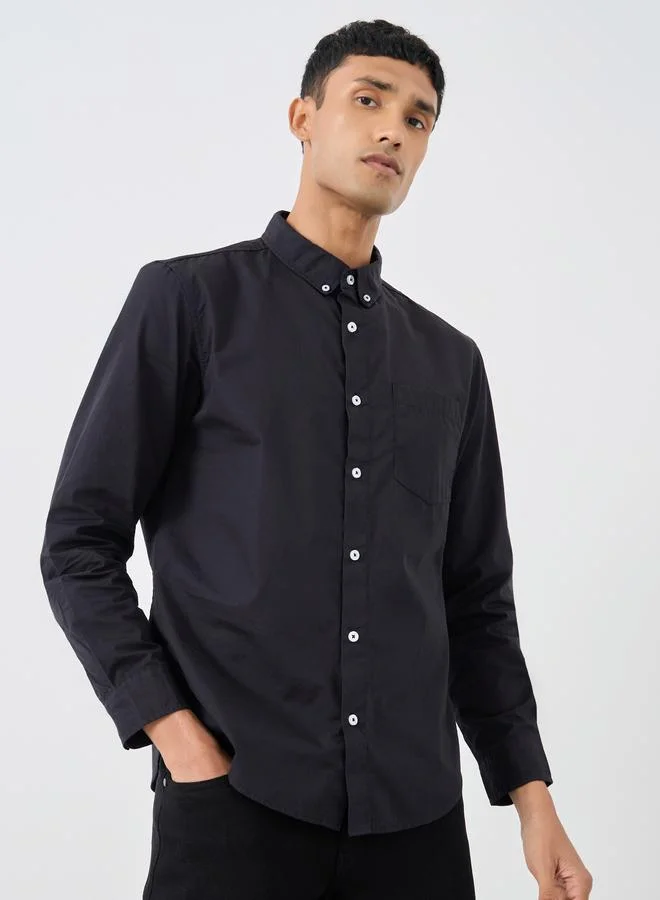 ستايلي قميص بوبلين ستايلي بأزرار ومقاس عادي