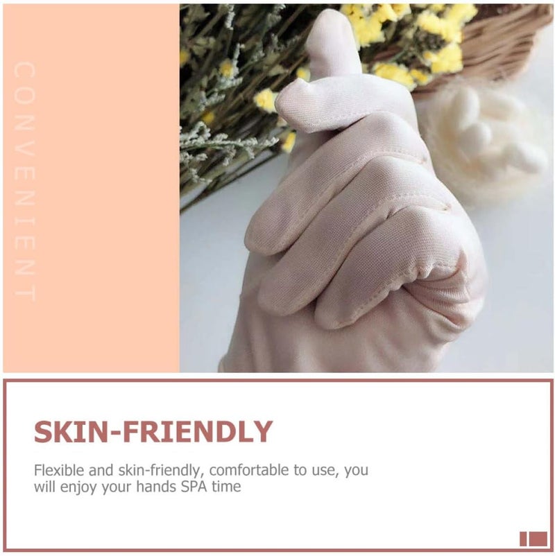 PRETYZOOM Silk Moisturizing Gloves 1 Pair Hand Care Breathable Lotion Gloves for Overnight Hydration Beauty Accessory Suitable for Home Use - Image 3