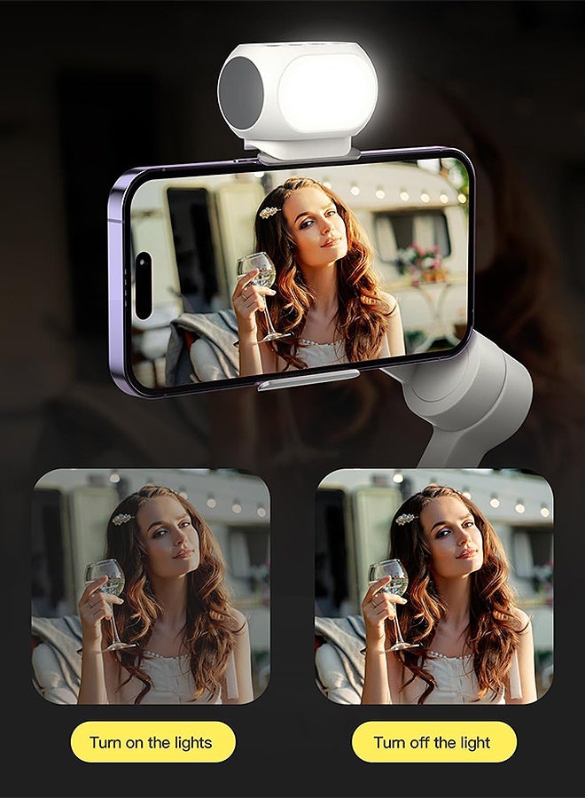 Gecomo Magnetic Fill Light, Magnetic Light for DJI Gimbal Small Video Light for Gimbal with Phone Clip & Cold Shoe Mount, USB-C Rechargeable 3 Modes 10 Brightness Levels - Image 5