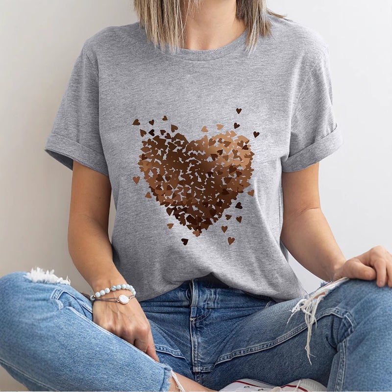 Independent Station Women'S Tops Round Neck Cartoon Printed Short-Sleeved T-Shirt-M - Image 2