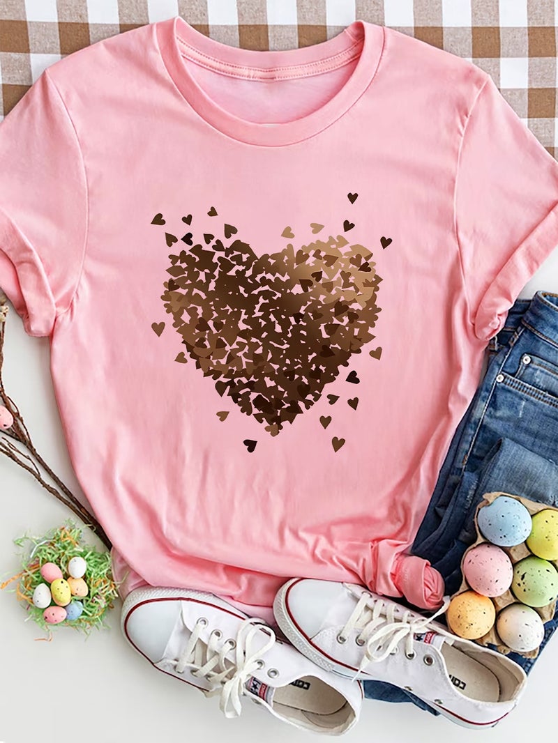 Independent Station Women'S Tops Round Neck Cartoon Printed Short-Sleeved T-Shirt-M - Image 1