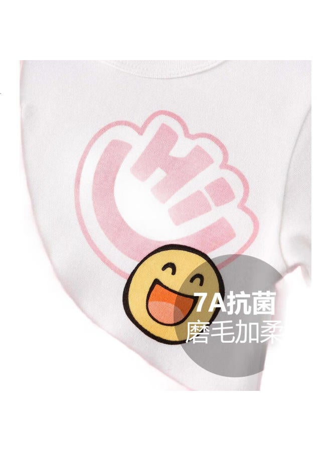 Doxiluka Dohi Card Baby Spring Romper Newborn Clothes Boys And Girls Four Seasons Long Sleeve Ha Yi Pink Smiley Face Hi 80 - Image 3