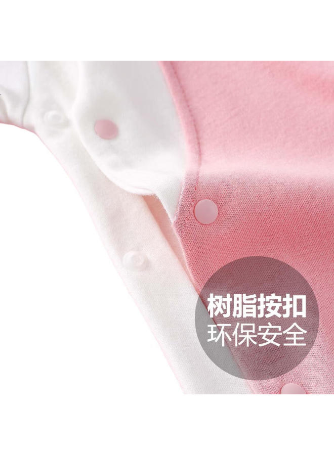 Doxiluka Dohi Card Baby Spring Romper Newborn Clothes Boys And Girls Four Seasons Long Sleeve Ha Yi Pink Smiley Face Hi 80 - Image 2