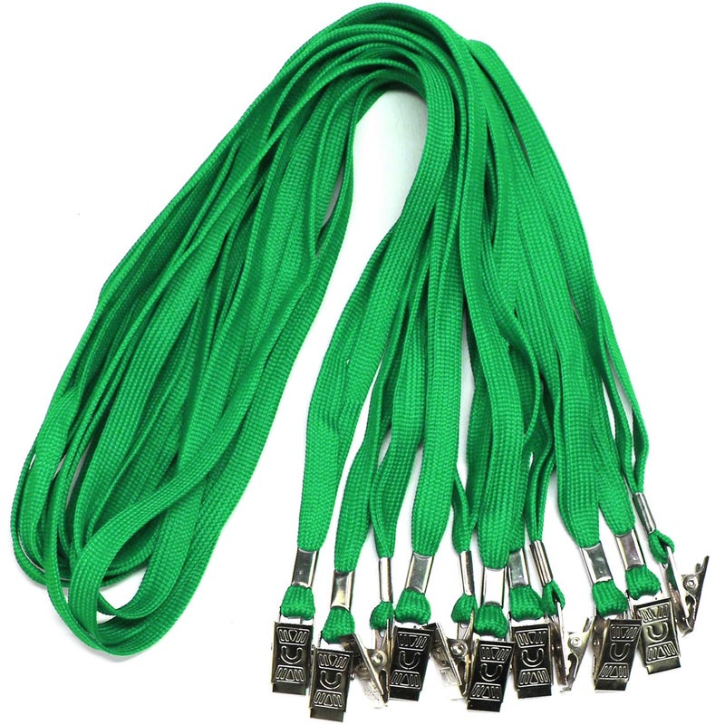 Ollain Badge Lanyards Neck Bulk Cruise Lanyards Lanyard with Clip for ID Card Name Tags Badge Holders Green 100 Pack