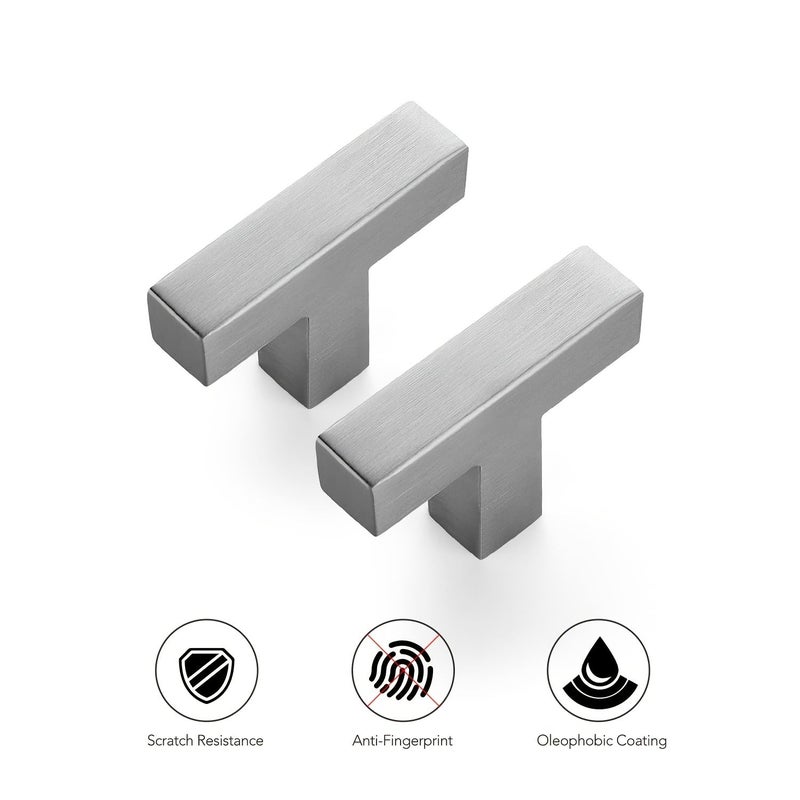 2pcs Brushed Silvery T Shaped Cabinet Drawer Pulls Single Hole - Image 5