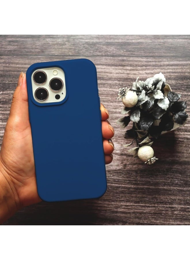 أكسسور  جراب سيليكون لهاتف آيفون 13 برو مقاس 6.1 إنش 💙 باللون الأزرق – مقاوم للصدمات ونحيف وخفيف الوزن، بملمس ناعم ومضاد للخدش، يوفر حماية قوية لهاتف iPhone 13 Pro (2023) - Image 2