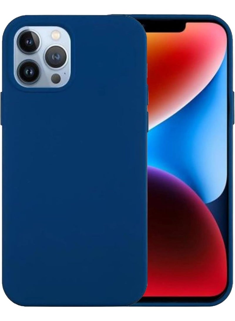 أكسسور  جراب سيليكون لهاتف آيفون 13 برو مقاس 6.1 إنش 💙 باللون الأزرق – مقاوم للصدمات ونحيف وخفيف الوزن، بملمس ناعم ومضاد للخدش، يوفر حماية قوية لهاتف iPhone 13 Pro (2023) - Image 1