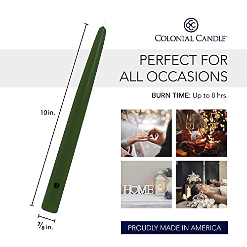Colonial Candle Unscented Taper Candle, Handipt Collection, Evergreen, 10 in, Pack of 12 - Up to 8 Hours Burn - Image 3
