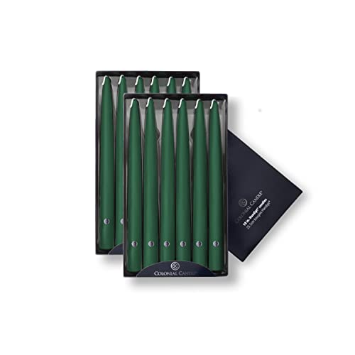 Colonial Candle Unscented Taper Candle, Handipt Collection, Evergreen, 10 in, Pack of 12 - Up to 8 Hours Burn - Image 1