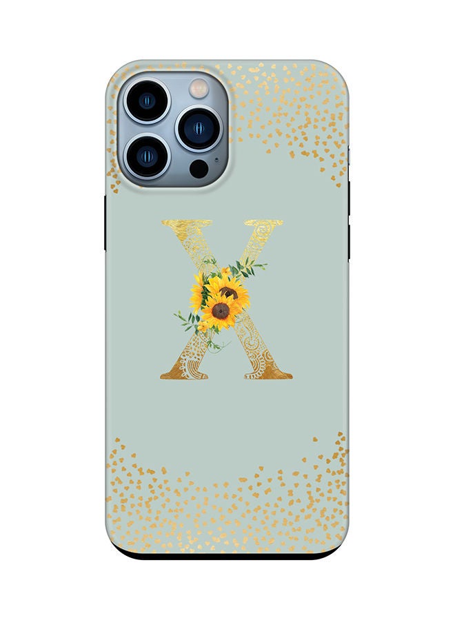 Stylizedd Monogram Tough Series for Apple iPhone 13 Pro Max Custom Initials Floral Mandala Pattern Tough Pro Dual Layer hybrid PC inner TPU protection Alphabet- X (Light Green) - Image 1