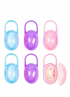 Dummy Case Transparent Pacifier Holder Box Soothers Storage Nipple Shield for Travel and Home 6 Pack