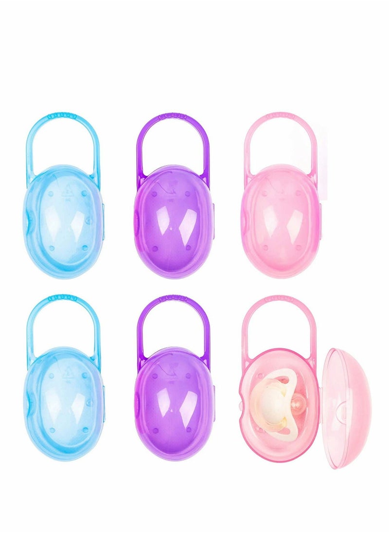Generic - Dummy Case Transparent Pacifier Holder Box Soothers Storage Nipple Shield for Travel and Home 6 Pack - Image 1