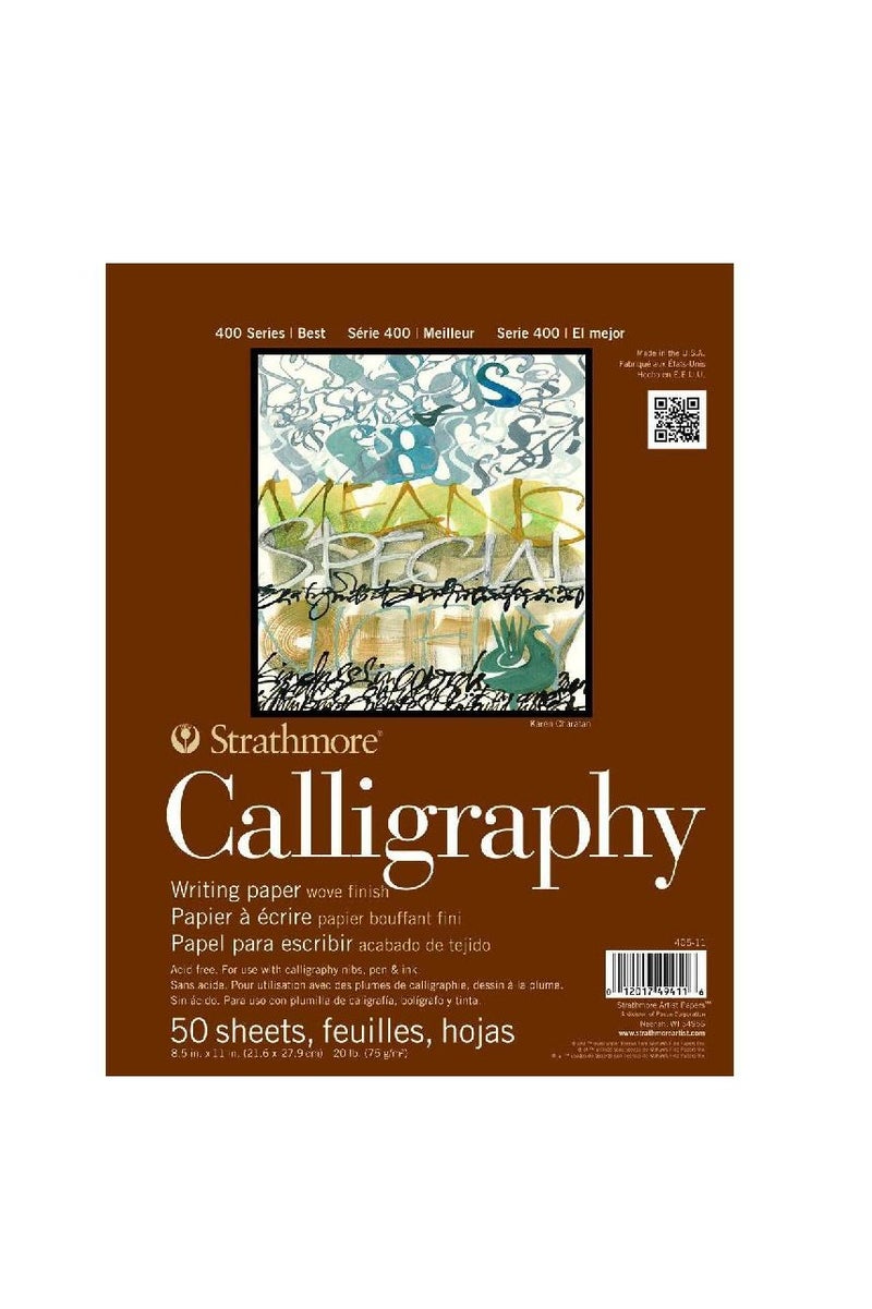 Strathmore 400 Calligraphy Pad Ink Drawing75 gsmWhite8.5 X 11 in50 Sheets