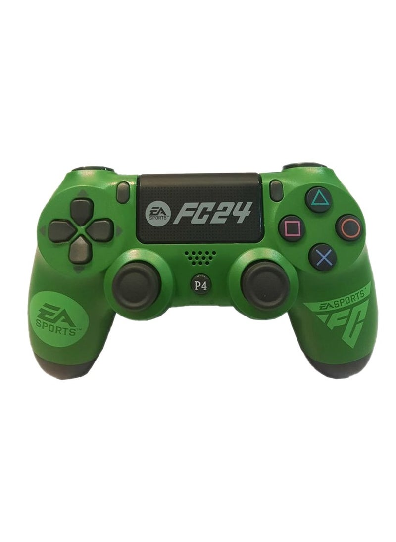 Playx Square Sony Dualshock 4 High Copy wireless game controller, high quality FC24 design, green background, suitable for PS4  - Image 1
