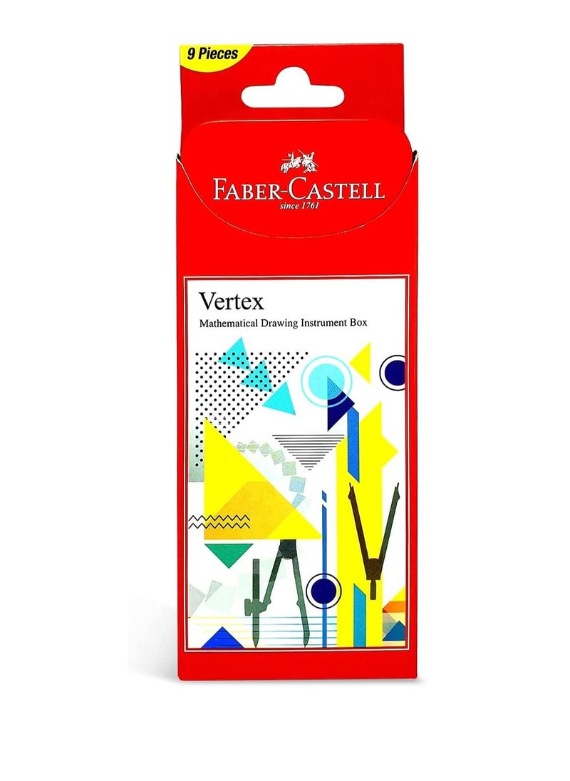 FABER-CASTELL 9-Piece Vertex Mathematical Instrument Geometry Box  - Image 1