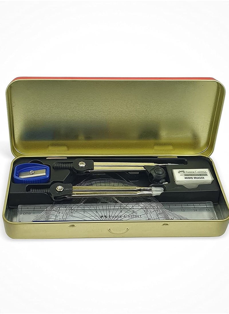 FABER-CASTELL 9-Piece Vertex Mathematical Instrument Geometry Box  - Image 3