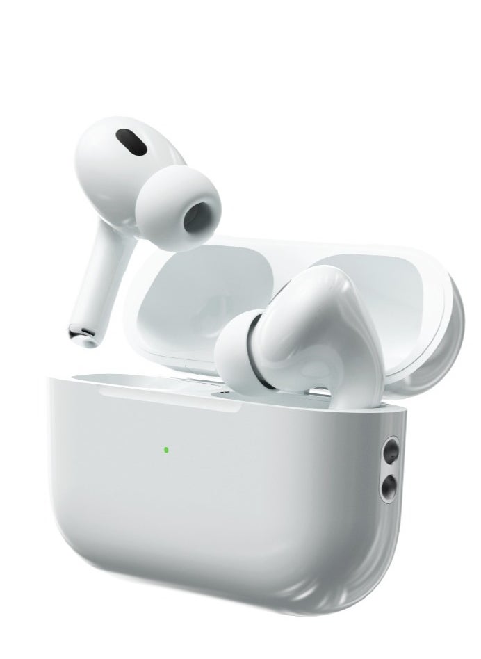porodo - True Wireless Active Noise Cancellation ( ANC ) Earbuds Pro 2 / Touch Control / Voice Assistant / Wireless Charging / Pop-Up Connection - White - Image 1