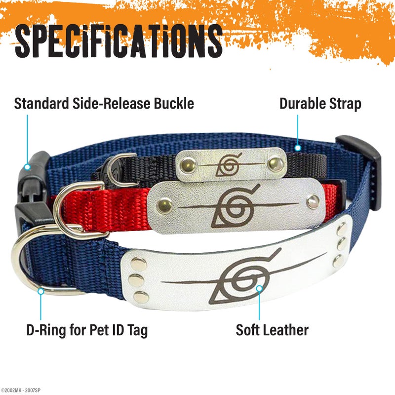 PAWSONIFY Naruto Dog Collar for Large Dogs, Medium, XS/Small Puppy Collars â€“ Officially Licensed Naruto Shippuden Hidden Leaf Village Anime Dog Collar, Naruto Gifts Pet Collar for Dogs Navy Rogue, MED - Image 2