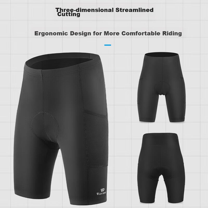 JD Jing Zao WestBiking Spring And Summer Cycling Shorts for Men And Women, Quick-Dry with Padded Inserts, Mountain And Road Bike Shorts Cycling Wear, Black M - Image 2