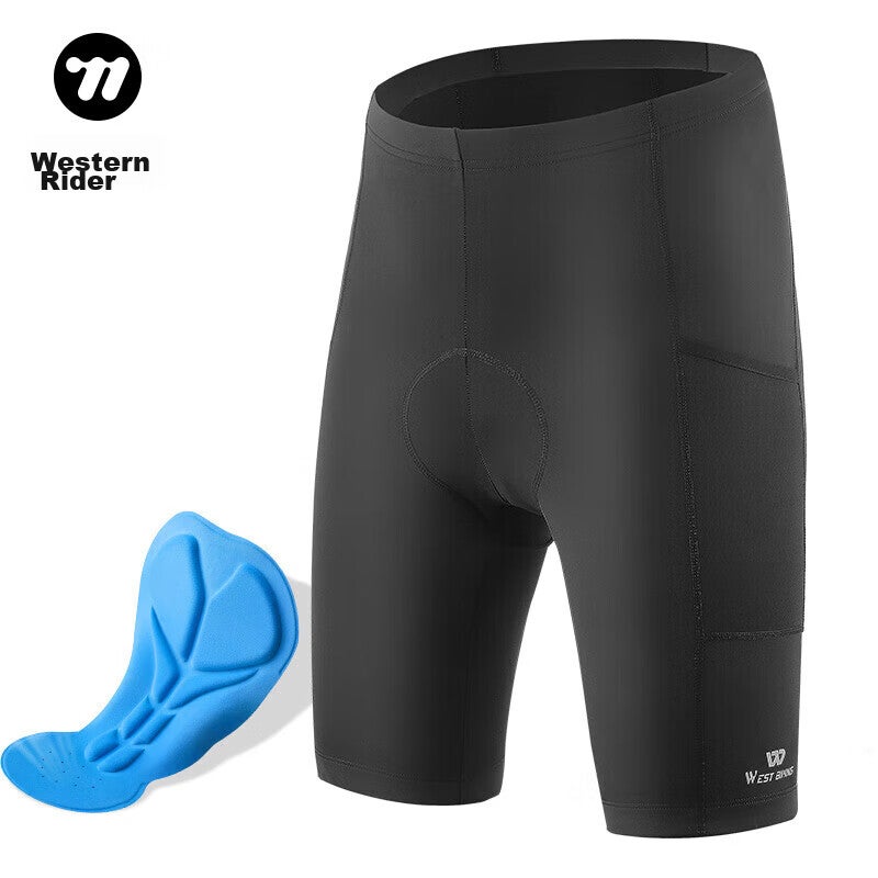 JD Jing Zao WestBiking Spring And Summer Cycling Shorts for Men And Women, Quick-Dry with Padded Inserts, Mountain And Road Bike Shorts Cycling Wear, Black M - Image 1