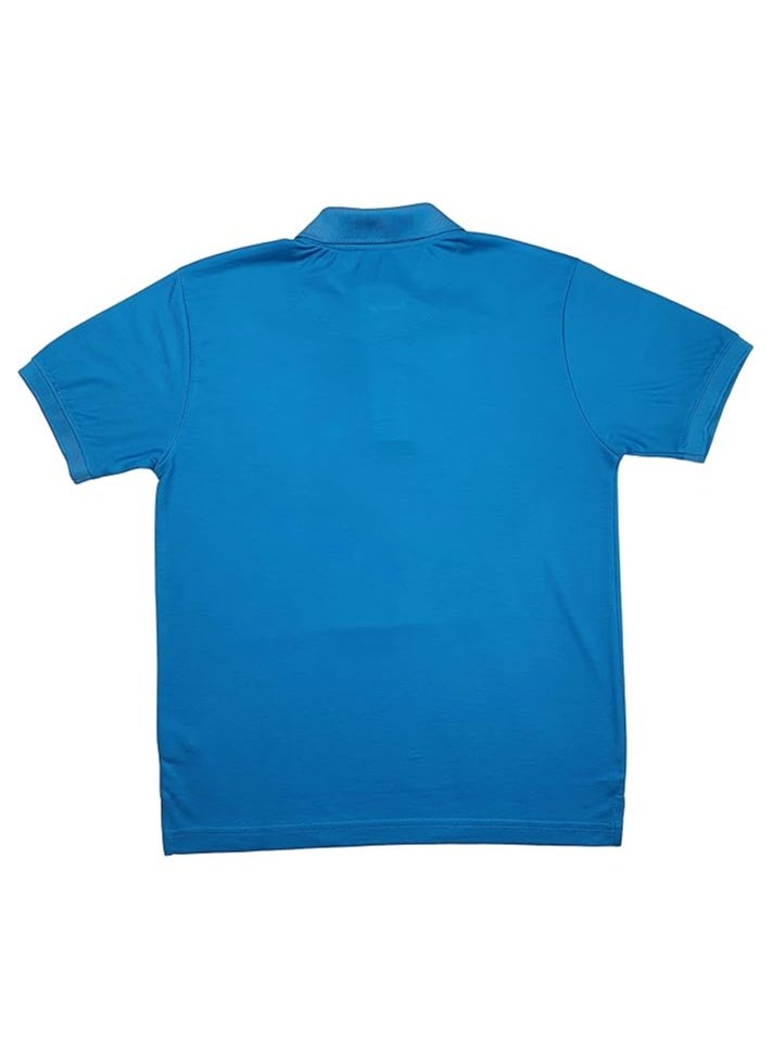 COOL TEX Cooltex Unisex Cotton polyester Plain Turquoise Blue Polo T-Shirts Cool Dry-Fit Material Short Sleeves Soft and Comfortable  - Image 2