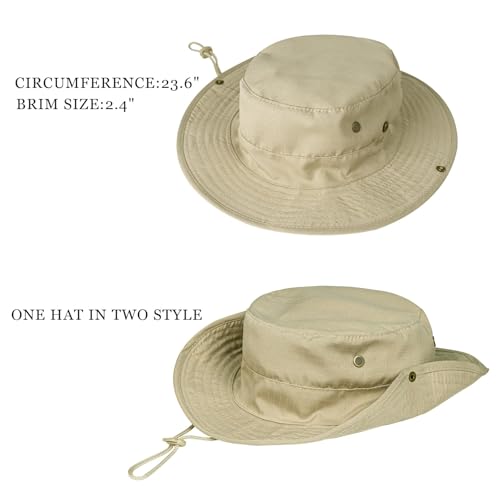 CLOTHERA UPF 50+ Boonie Bucket Foldable UV Protection Hiking Beach Fishing Summer Safari Sun Hat for Men and Women Multicolour - Image 2