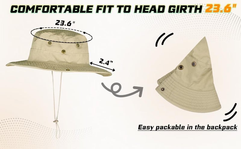 CLOTHERA UPF 50+ Boonie Bucket Foldable UV Protection Hiking Beach Fishing Summer Safari Sun Hat for Men and Women Multicolour - Image 5