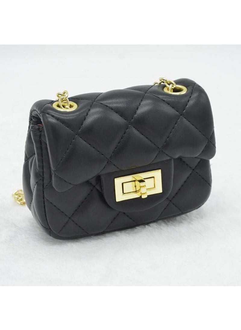 Lion Llama - Lion Llama Mini Quilted Crossbody Bag – Trendy Shoulder Purse for Girls & Women | Stylish PU Leather Handbag with Chain Strap - Image 1