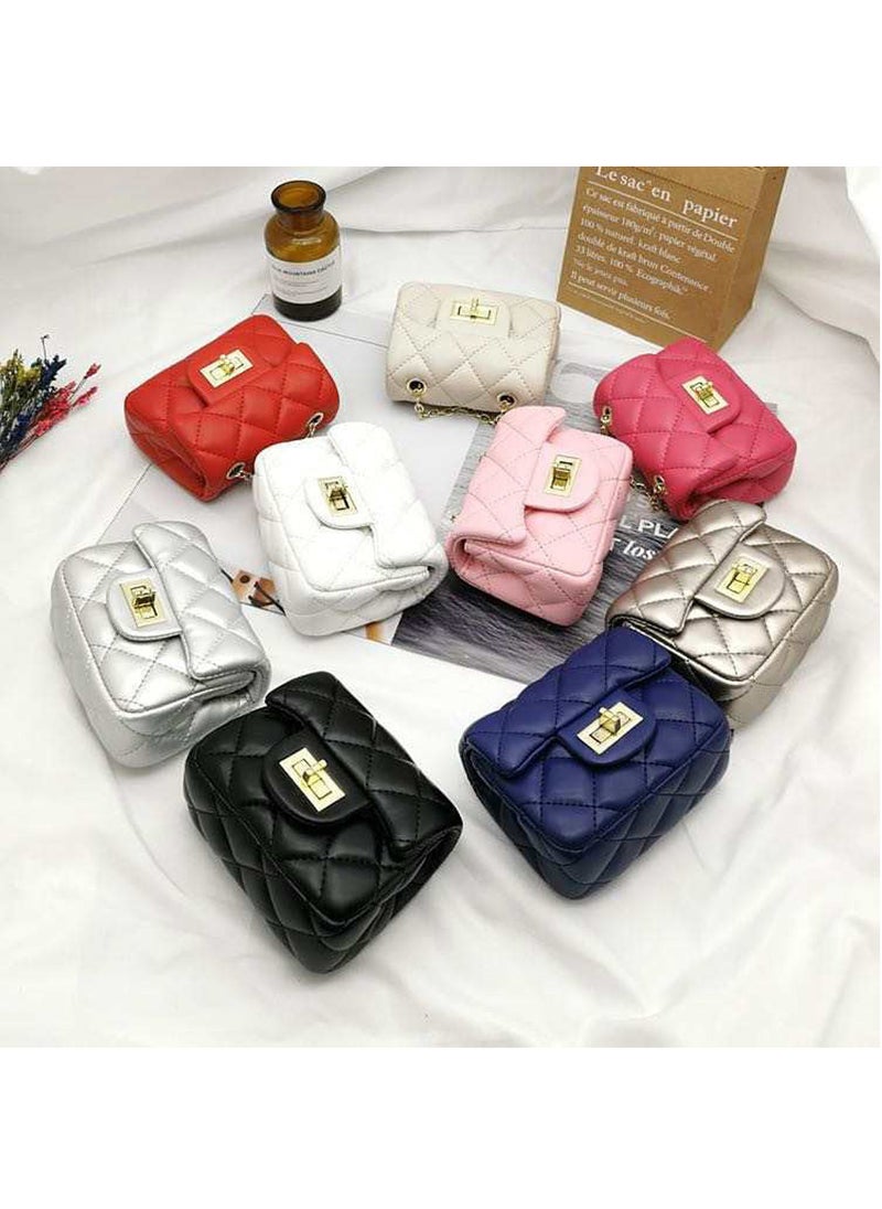 Lion Llama - Lion Llama Mini Quilted Crossbody Bag – Trendy Shoulder Purse for Girls & Women | Stylish PU Leather Handbag with Chain Strap - Image 1