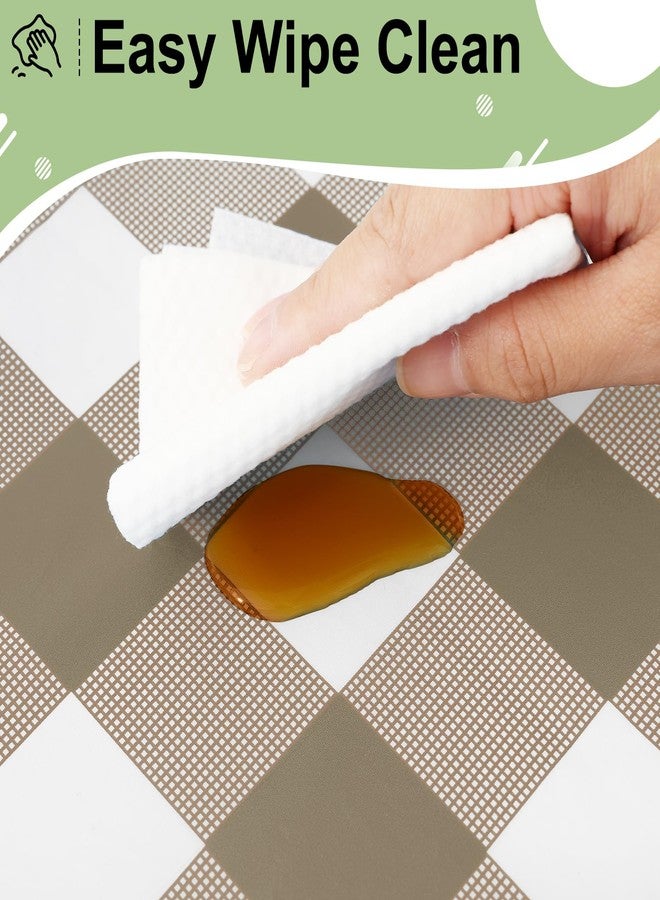 misaya 4 Packs Buffalo Disposable Table Cloth, 54 x 108 Inch Waterproof Plastic Tablecloth, Rectangle Khaki and White Checkered Table Covers for Fall, Thanksgiving Decorations - Image 5