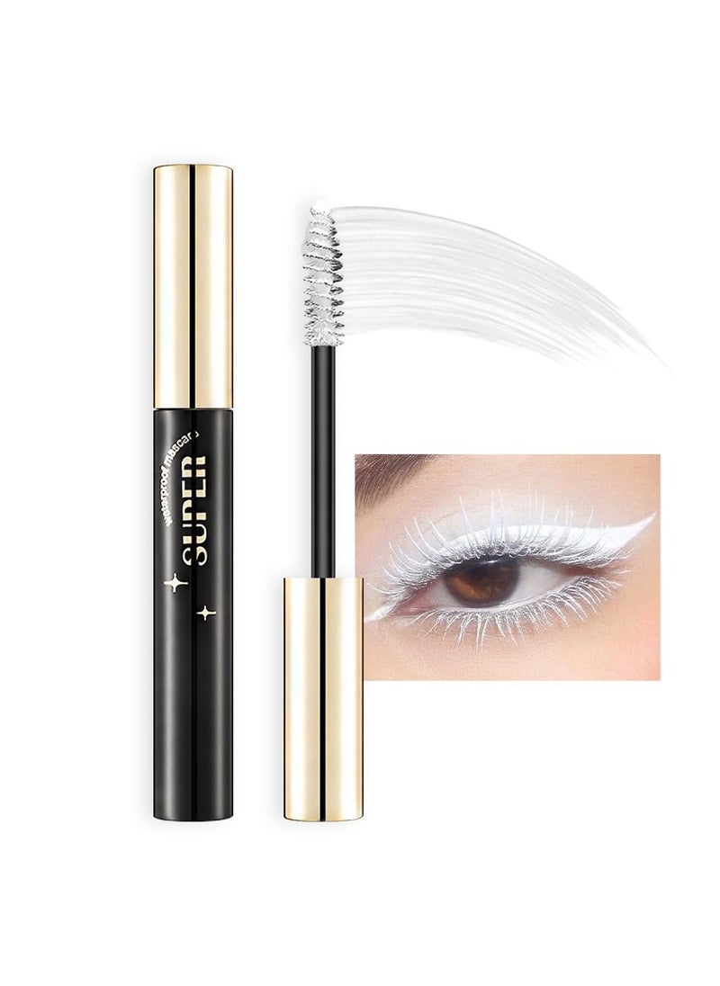 BINGBRUSH - Colored Colorful Waterproof Mascara for Eyelashes Set,Blue White Black Brown Purple Long lasting Charming Voluminous Cruelty Free Vegan Eye Makeup (A-1Pc 1# White, A) - Image 1