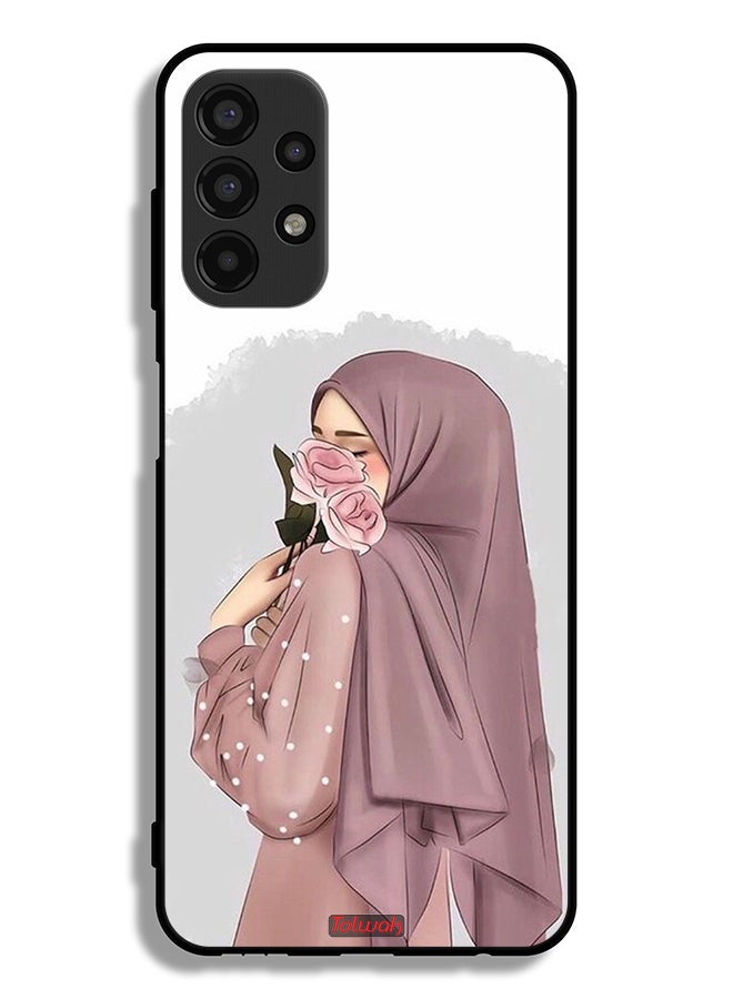 Tolwak Samsung Galaxy A13 4G Protective Case Cover Holding Roses Girl Art - Image 1