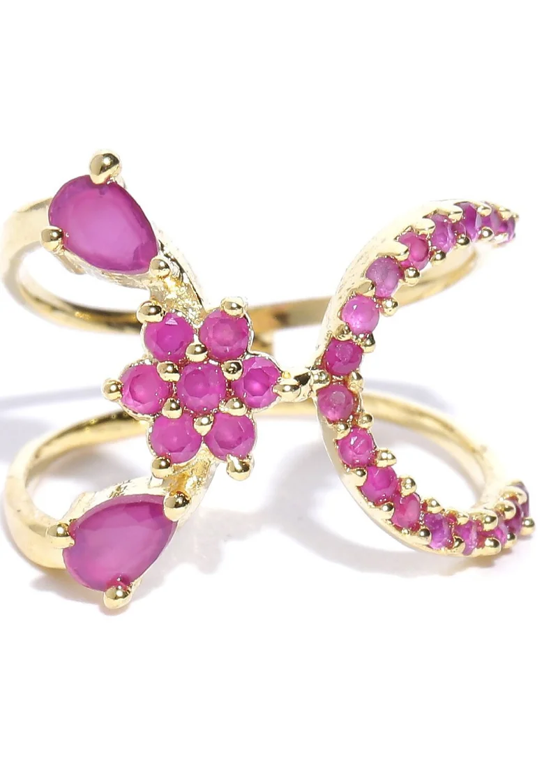 برياسي Magenta Ruby Stone-Studded Finger Ring