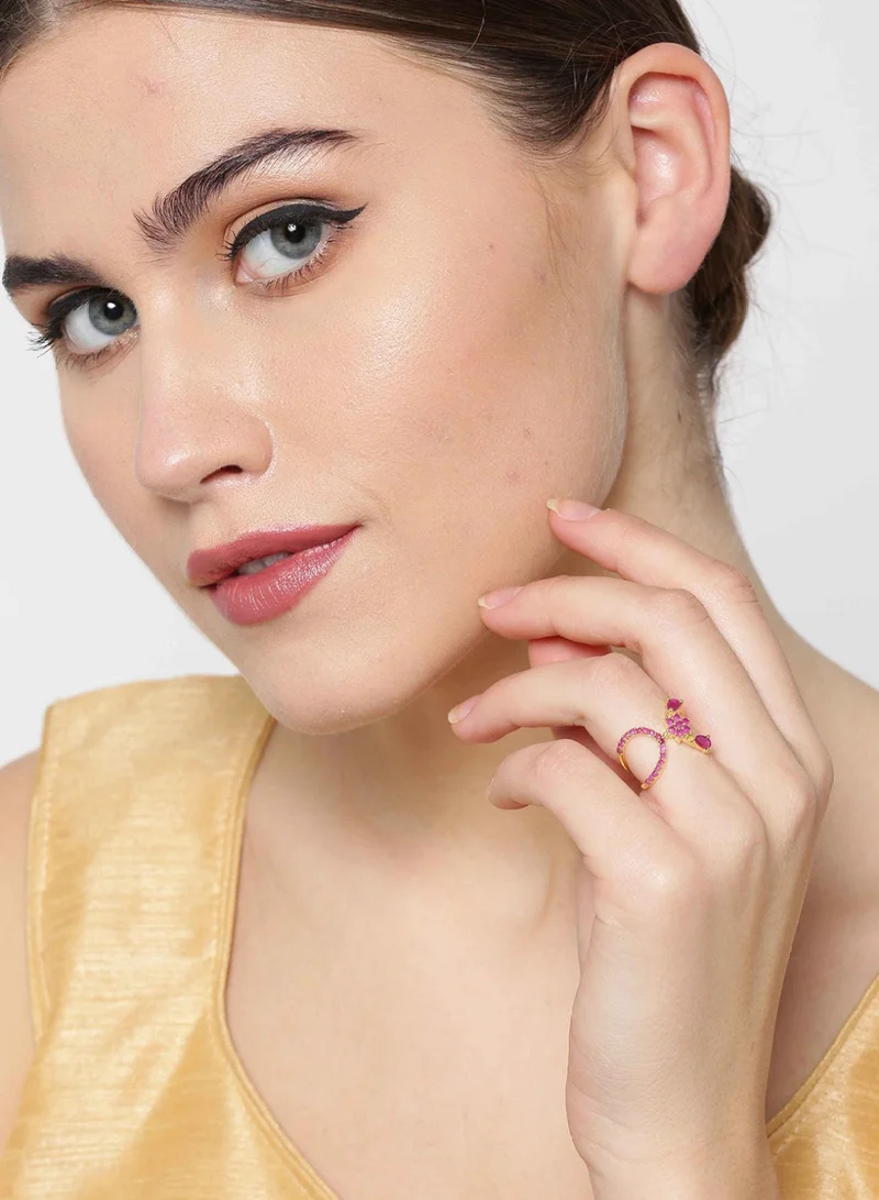 برياسي Magenta Ruby Stone-Studded Finger Ring