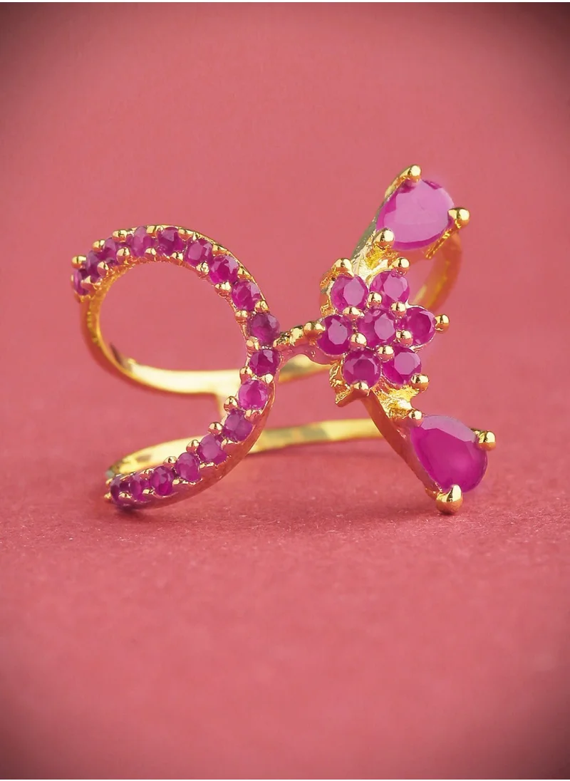 برياسي Magenta Ruby Stone-Studded Finger Ring