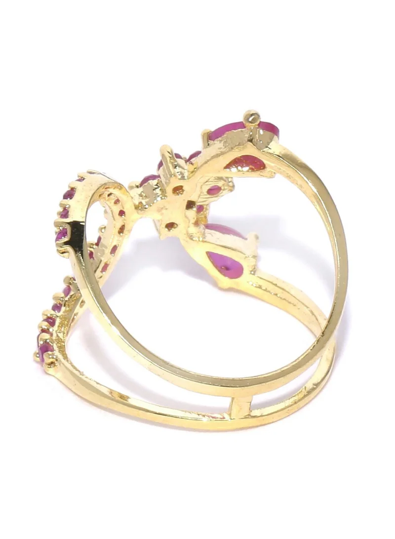 برياسي Magenta Ruby Stone-Studded Finger Ring