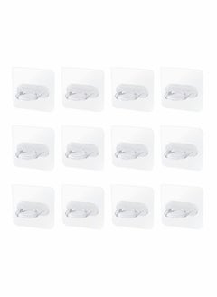 Excefore Shower Gel Bottle Holder Hook, Self Adhesive Wall Mount Shampoo Rack Kitchen Wall Hook Bathroom Free Punch Hanger 12 Pieces  - Image 1