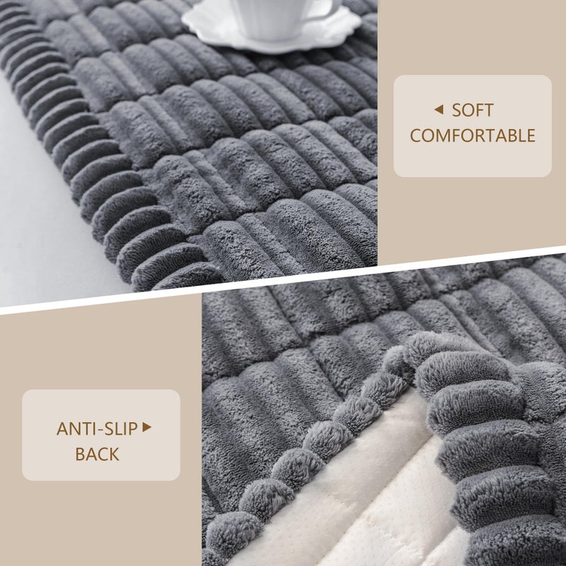 MEETSKY Couch Cover for Dogs Washable, Non Slip Couch Covers for 3 Cushion Couch Sofa Pet Friendly, Soft Sofa Cover Furniture Protector Covers, Dog Mat for Couches, Dark Grey, 27.6" x 70.9" - Image 3