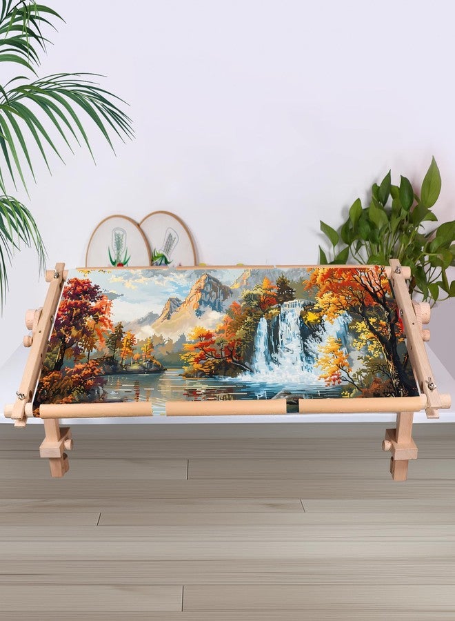 GuoFa Embroidery Tapestry Scroll Frame, Detachable Cross Stitch Frame, Scroll Embroidery&Quilting Holder for Cross Stitch, Needlepoint, and Sewing Projects (30.31inch*11.8inch) - Image 5