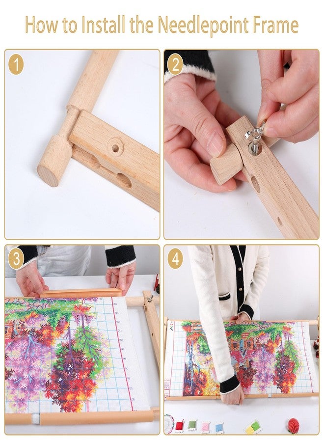 GuoFa Embroidery Tapestry Scroll Frame, Detachable Cross Stitch Frame, Scroll Embroidery&Quilting Holder for Cross Stitch, Needlepoint, and Sewing Projects (30.31inch*11.8inch) - Image 3