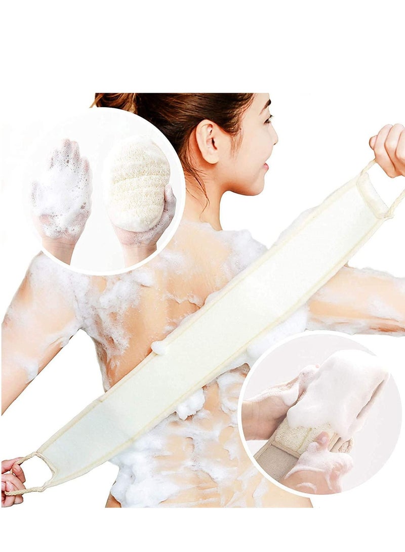 SYOSI Loofah Exfoliating Back Scrubber, Back for Shower with Pad for Men and Women, Loofah Sponges Deep Clean Relax Your Body (31.5-inch length 4-inch width) - Image 4