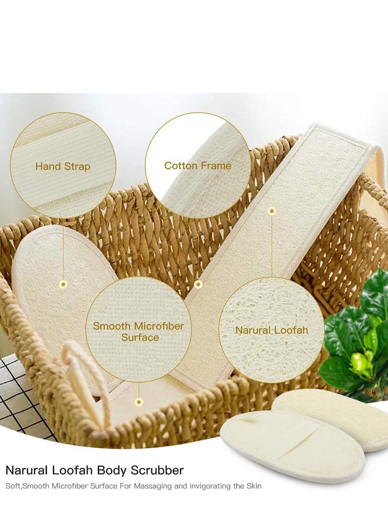 SYOSI Loofah Exfoliating Back Scrubber, Back for Shower with Pad for Men and Women, Loofah Sponges Deep Clean Relax Your Body (31.5-inch length 4-inch width) - Image 2