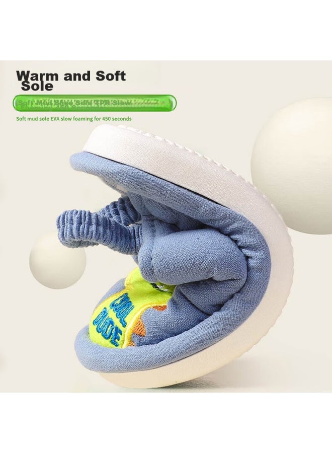 Tudouwu Children's Slippers, Baby Cotton Slippers, Non-slip, For Boys And Girls, Infant And Toddler Breathable Cloth Slippers, Dinosaur Pattern, Size 150 - Image 3
